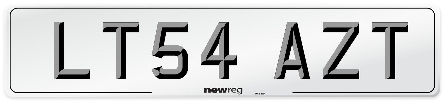 LT54 AZT Number Plate from New Reg